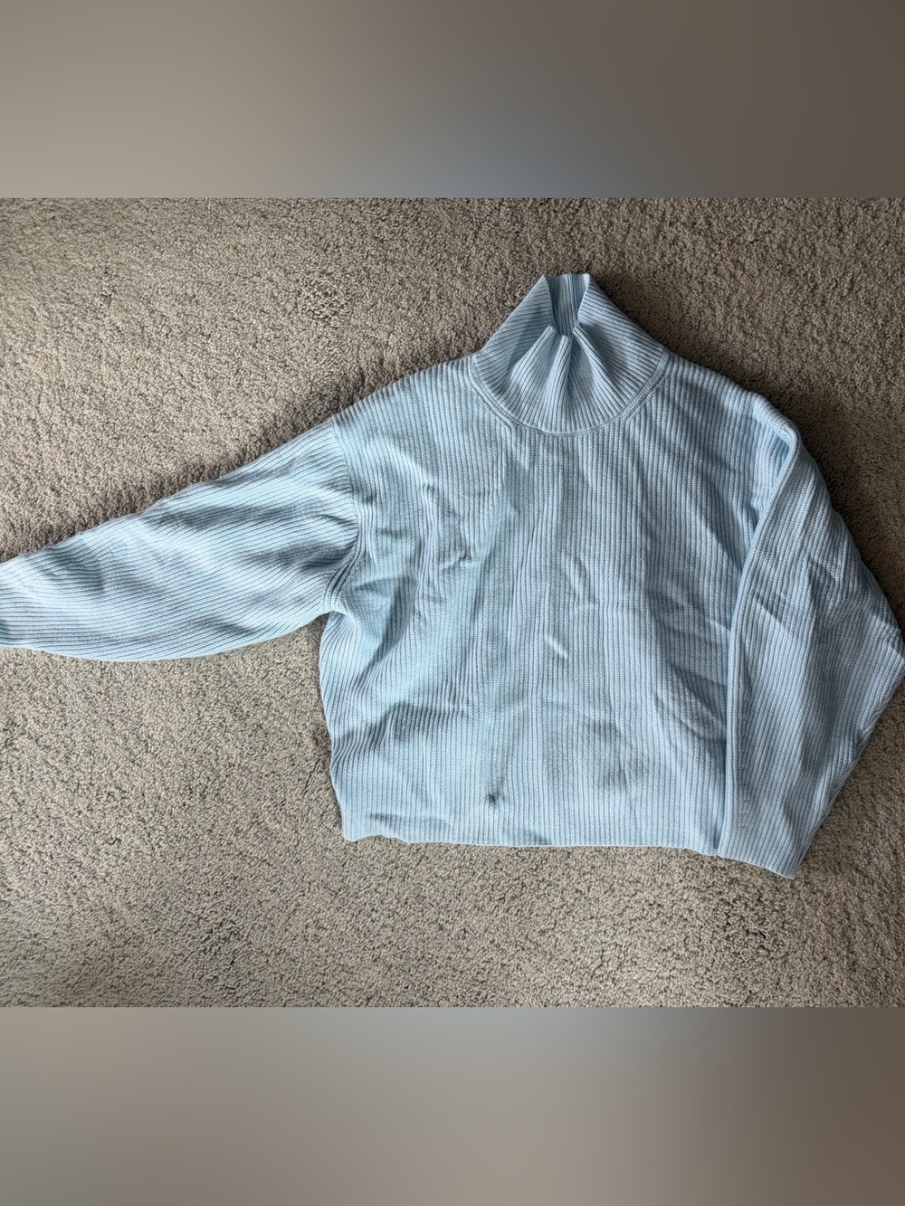 a new day Pale Blue Ribbed Turtleneck Sweater